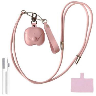 Imagem de Capa protetora Chouxilin em couro genuíno para AirPods 4 rosa