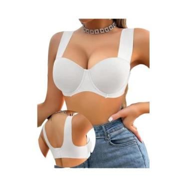 Imagem de Sutiã Feminino Sem Costura Com Bojo E Alças Largas Confortável Para Us