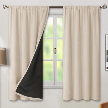 Imagem de Cortinas Blackout BGment Champagne 160x160cm Térmicas com 2 painéis