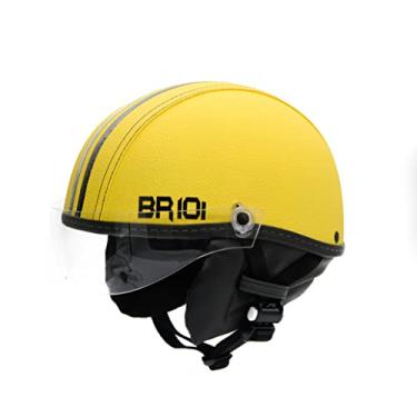 Imagem de Capacete Coquinho Scooter Elétrica Bike Skate Patinete BR 101 Premium Viseira Cristal (Amarelo, M - VESTE 57/58)