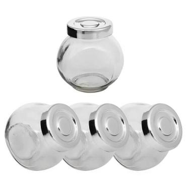 Imagem de Pote Porta Tempero 8cm com 4 Peças Vidro N244673-6 - Quanhe