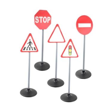 Imagem de YIJU Conjunto de placas de trânsito, brinquedos educativos cognitivos, resistentes, equipamentos de recreação, placas de trânsito para playground doméstico