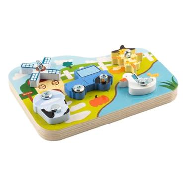 Imagem de YIJU Placa de Chave de Fenda para Crianças de 3+ Anos Brinquedo de Madeira Jogos Educativos Placa de Parafuso