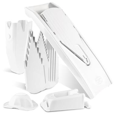 Imagem de Börner Reston Lloyd Mandoline Slicer V1 (conjunto profissional) • Cortador em V com 5 configurações de espessura e caixa de armazenamento • Fatiador de cozinha ajustável para legumes e frutas • Cor