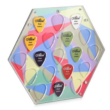 Imagem de Vitrina de palhetas de guitarra Teenyyou Hexagon montável na parede