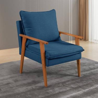 Imagem de Poltrona Decoratva para Sala de Estar Efatá Azul