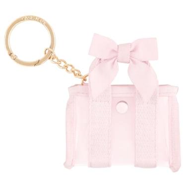 Imagem de Case-Mate Tini Tote Bag Charm - Pingente chaveiro para sacolas, bolsas, mochilas - Acessórios bonitos Labubu - Chaveiro para mulheres - Laço rosa balé