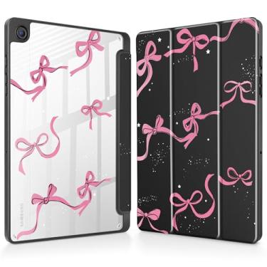 Imagem de May Chen Capa para Samsung Galaxy Tab A9 Plus 27.9 cm 2023, suporte de lápis embutido com capa à prova de choque, capa traseira transparente transparente, despertar/hibernar, laço preto