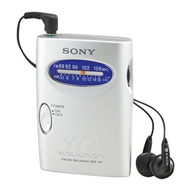 Imagem de Sony Rádio pessoal analógico SRF-59 FM/AM, com clipe de cinto - prata