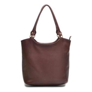 Imagem de Bolsa Feminina em Couro com Zíper Alça de Ombro Casual-Unissex