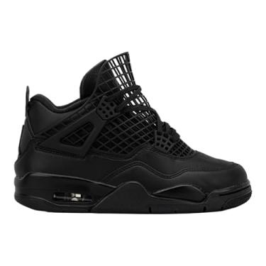 Imagem de Tênis feminino Air Jordan 4 Retro Net Lifestyle (preto/preto/prata metálico), Preto/Preto/Prata Metálica, 35