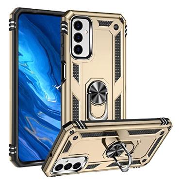 Imagem de SORAKA Capa para Samsung Galaxy M23 5G com suporte de anel capa armadura para Samsung Galaxy M23 5G capa traseira de policarbonato rígido com placa de metal para celular magnético suporte de carro