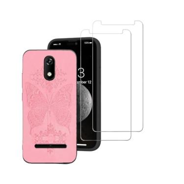 Imagem de DAMONDY Capa compatível com Ans P550 com 2 protetores de tela, capas de borboleta de flores para mulheres e meninas, capa completa de TPU macio à prova de choque compatível com Ans Sp555D - Rosa