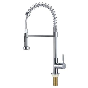 Imagem de Torneira Cozinha Bancada Pia Gourmet Flexível Aço Inox Cromado Brilhante Monocomando Misturador 1/4 de volta 2 Jatos Contínuo e Arejador Resistente Luxo Premium Alto Padrão (Cromado Brilhante)