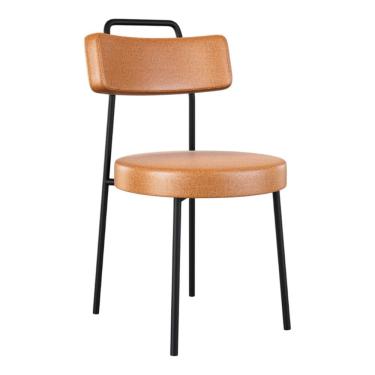 Imagem de Cadeira Sala de Jantar Kobe Estofada com Encosto Couríssimo Whisky - Desk Design