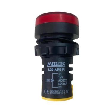 Imagem de L20-AR9-R Sinaleiro Led 22mm 12VCA Vermelho - Metaltex