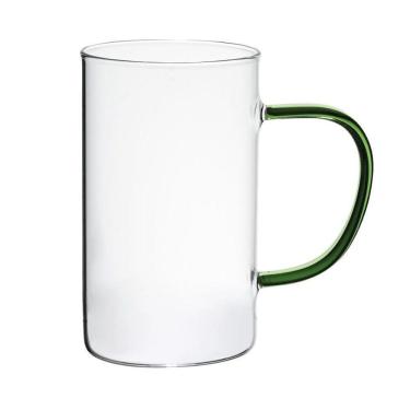Imagem de Caneca Vidro Boro Com Alça Verde 300 Ml Mimo Style Tc22133