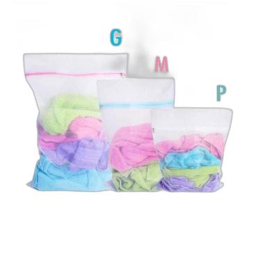 Imagem de Kit 6 Saco Para Lavar Roupas Delicadas Com Ziper P M G