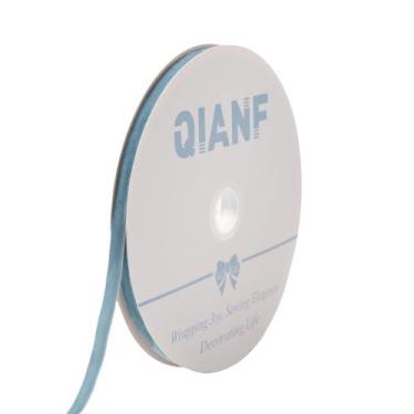 Imagem de Fita decorativa QIANF Velvet Dusty Blue 1cm x 23m
