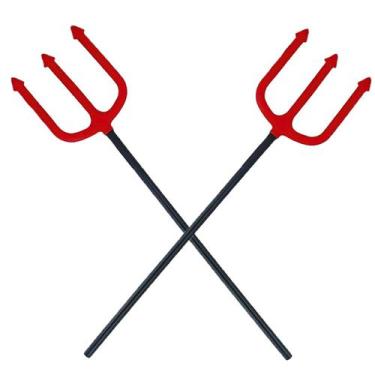 Imagem de Tridente Hallowen Festa Fantasia Carnaval Kit 2 Enfeites Diabinha Mort