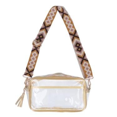 Imagem de Bolsa de Ombro Translúcida Resistente à Sujeira Em PVC Transparente Maleável para Eventos Esportivos Bolsa Feminina (caqui)