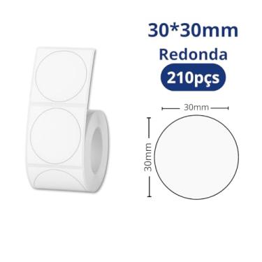 Imagem de Niimbot Etiqueta compatível Adesiva para Impressora B1, Rolo 30x30cm redonda, 1 Unidade. Papel impermeável, organização, escritório, lavanderia, cód de barras, autoadesivo.