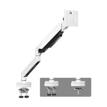 Imagem de Suporte de monitor único para mesa, braço de monitor resistente para telas de 17 a 49 polegadas de até 15 kg, suporte de monitor único ultra amplo totalmente ajustável, suporte para monitor VESA 75