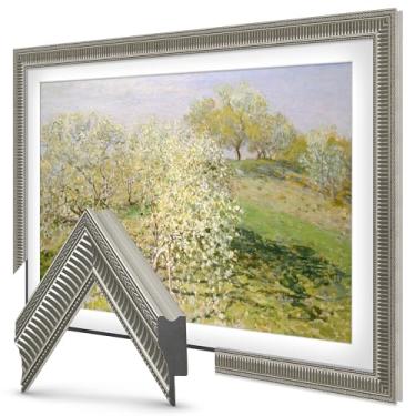 Imagem de Moldura de TV Empire Silver 81.3 cm Slim Deco - Compatível APENAS com TVs Samsung The Frame (serve para 2021-2025, LS03A, LS03B, LS03C, LS03D, LS03FA)