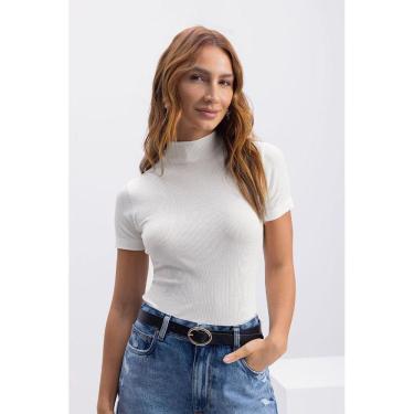 Imagem de Blusa feminina canelada em viscose Essendi Blusa feminina gola alta Essendi