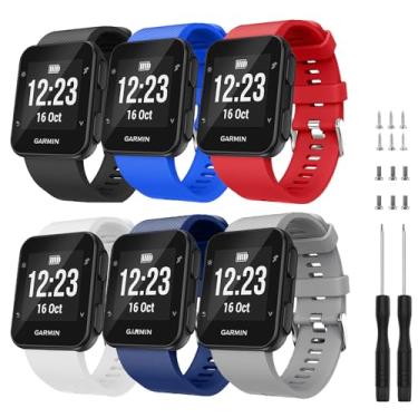 Imagem de TopPerfekt Pulseira compatível com Garmin Forerunner 35, pulseira de silicone macio de substituição para smartwatch Garmin Forerunner 35 (pacote com 6/2)