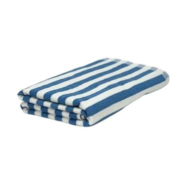 Imagem de Toalha de Praia, Toalha de Piscina/Praia Listrada Grande Premium 86cmx160cm(Azul Claro,Kit 2)