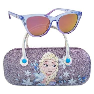Imagem de ARKAID Óculos de sol Frozen Girls com estojo com Elsa | Estojo oficial de óculos de sol com alça mini da Disney e UV 400 tons | Tamanho infantil