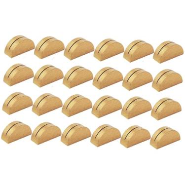 Imagem de Baoblaze 24 peças suporte para números de mesa suporte para cartões de lugar semicircular brindes dourados porta-menu clipes para etiquetas para banquete