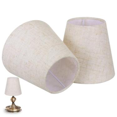 Imagem de DOITOOL 2 peças de abajur de tecido de barril para abajur de mesa, substituição de abajur de linho, abajur de tambor abajur rústico para lâmpadas de chão