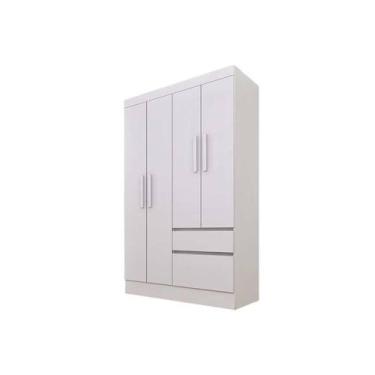 Imagem de Guarda Roupa Solteiro Oregon c/ 4 Portas e 2 Gavetas Branco/Neve - Tci