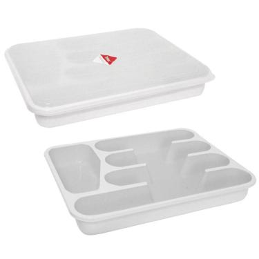 Imagem de Porta Talheres De Gavetas Com Tampa E 5 Divisórias Tritec