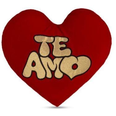 Imagem de Coração de Pelúcia Te Amo Vermelho 40 cm Antialérgico - CTX