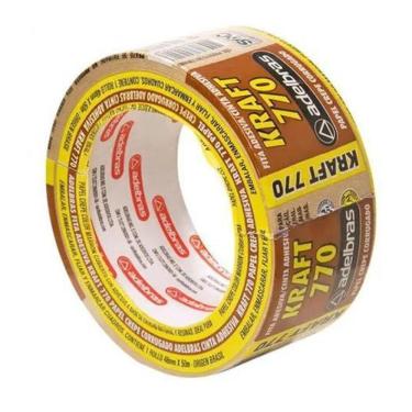 Imagem de 2X Fita Crepe Larga Marrom 48X50Mts 770 Adelbras Kraft Pardo