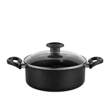 Imagem de Panela para Cozinha Caçarola Antiaderente Teflon C/ Tampa De Vidro Nº 