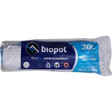 Imagem de 30 Saco de Lixo Branco 30 Litros em Rolo - AAZ
