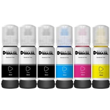 Imagem de Kit 6 Refil De Tinta Para Epson T544 L3150 L3250 L3110 L5190 - Bulk In