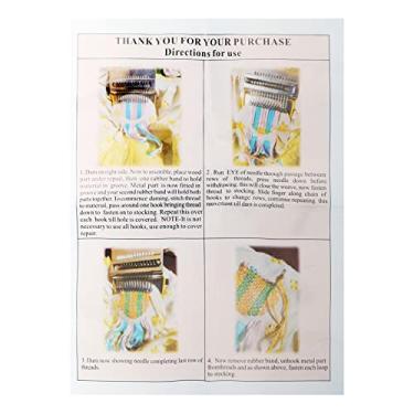 Imagem de YOUTHINK Ferramenta de Tear de Tecelagem Com 28 Ganchos, Mini Máquina de Costura Manual para Reparo Rápido de Tecidos e Criação de Estilo, Perfeita para Jeans e Meias (Prata M)