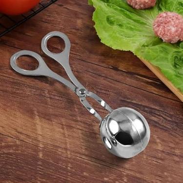 Imagem de Molde de bola de peixe faça você mesmo para fazer almôndegas de aço inoxidável, clipe de comida prata para uso criativo na cozinha, P