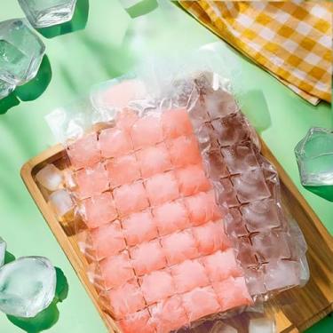 Imagem de Sacos de gelo descartáveis autovedantes, cubos de gelo para congelamento, moldes de alimentos, 10 sacos transparentes para fazer gelo para uso doméstico