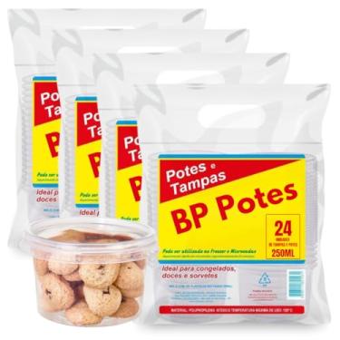 Imagem de Pote Descartavél BP Potes Redondo com Tampa 250ml Bolos Sorvetes (96 Unidades)