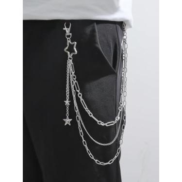 Imagem de Corrente de cintura vazada em forma de estrela para decoração de calças masculinas e femininas, Medium, Metal não precioso, Sem Pedra Preciosa