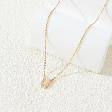 Imagem de 1 conjunto de letras A-Z banhado a prata com colar de diamantes para mulheres, colar feminino, joia fina, presente para mamãe, 48.5cm, Cobre, Sem Pedra Preciosa