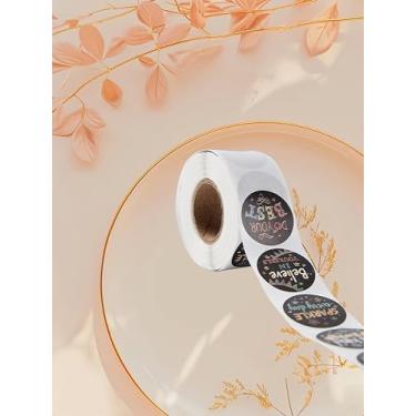 Imagem de Adesivos motivacionais 50 peças, etiquetas autoadesivas pretas para planejadores de letras, pontos de vedação de scrapbook