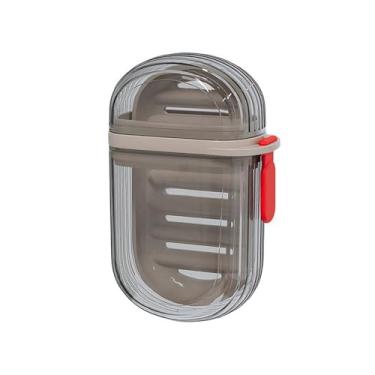 Imagem de Estojo de sabão de viagem – Recipiente de sabão à prova de vazamento com tampa, suporte de sabonete portátil para viagem, saboneteira para banheiro, chuveiro, academia, férias, ao ar livre (cinza