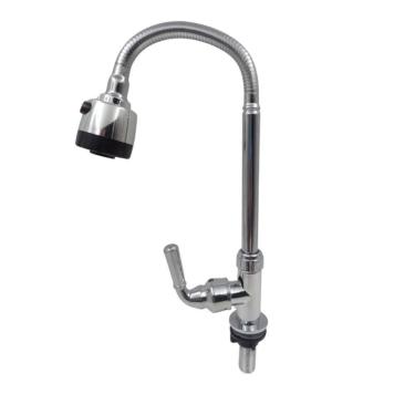 Imagem de Torneira Gourmet Flexível De Parede Com Ducha Cromado Inox Rotação De 360° Cozinha Lava...